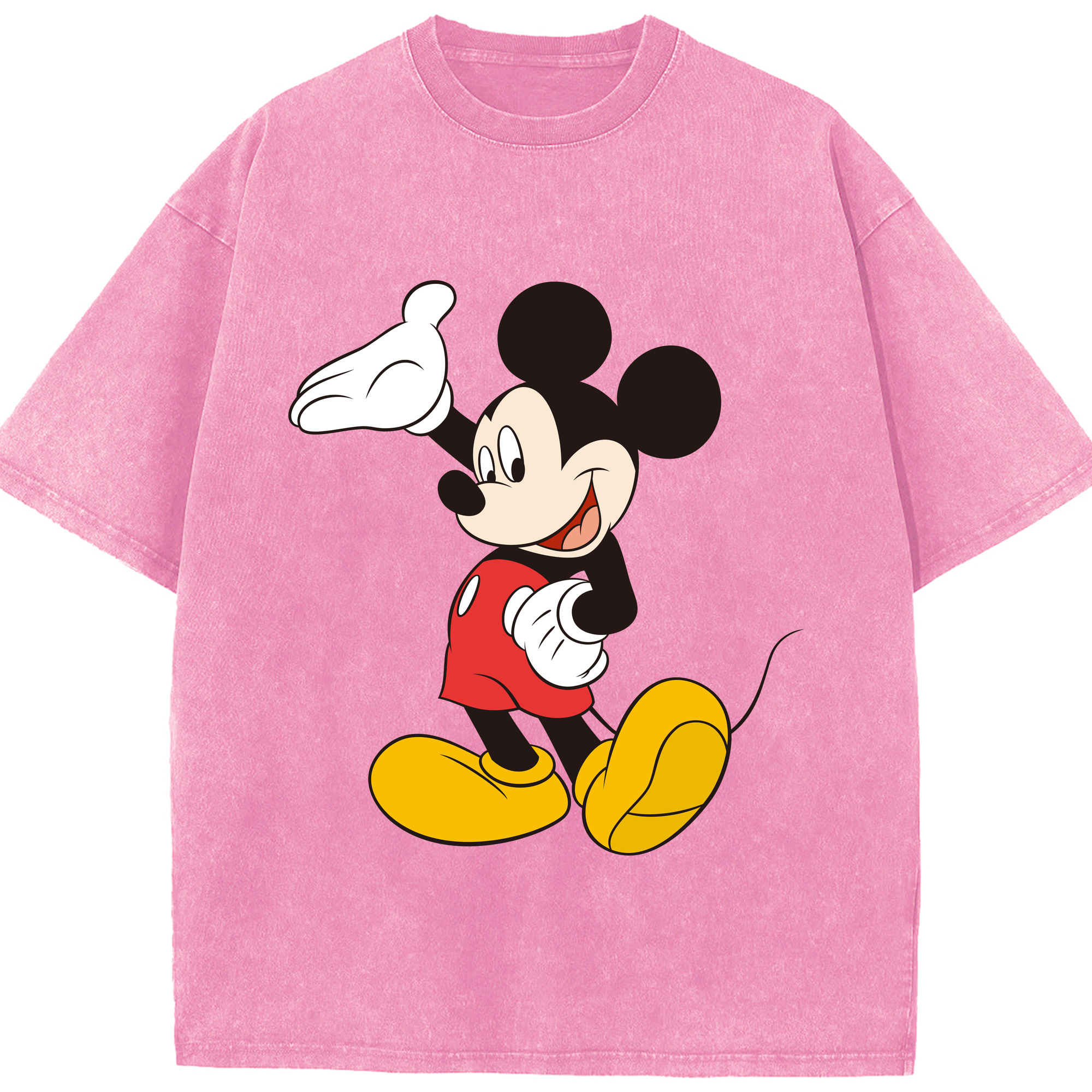 （画像用） ミッキーマウス Mickey Mouse 綿100% ヴィンテージ風 半袖Tシャツ（フロントプリント）
